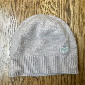 NakedCashmere Pink Cream Knit Beanie Hat